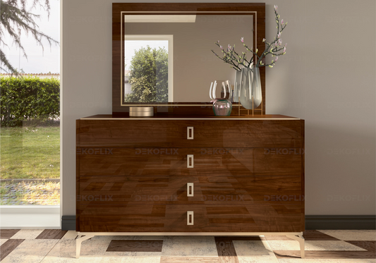 Commode Bois Noyer Élégante – Collection Eva