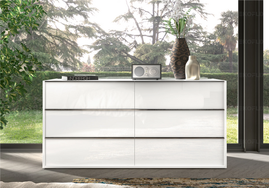 Commode Blanche Laquée Élégante – Modèle Luna