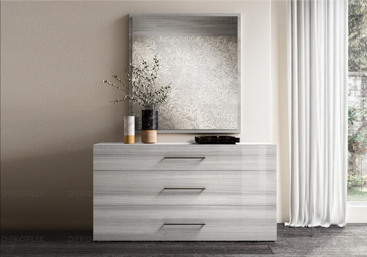 Commode Gris Argent – Élégance Fonctionnelle Collection Mia