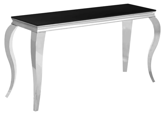 Console argentée verre noir NEO New Design