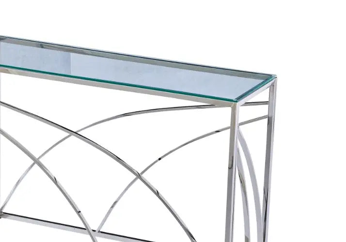 Console design argent en verre LEXIE New Design