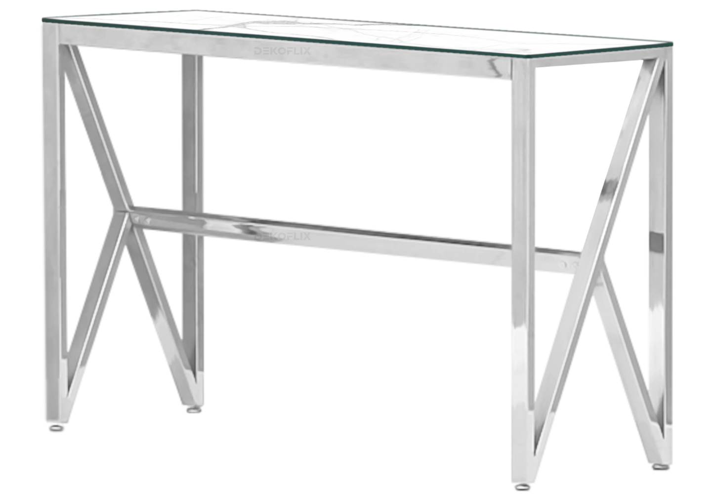 Console argentée marbre blanc – Jessy