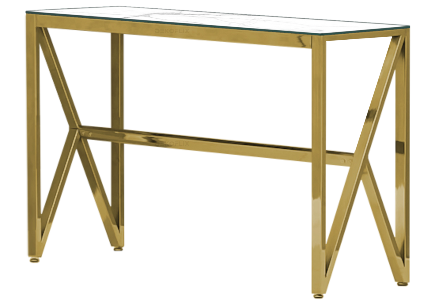 Console dorée marbre blanc – Jessy