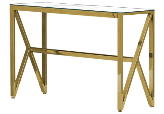 Console dorée marbre blanc – Jessy