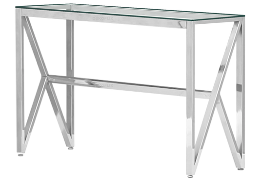 Console argentée en verre – Jessy