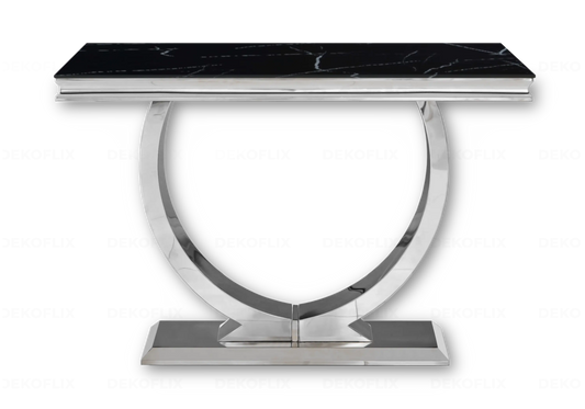 Console métal chromé marbre noir design BOBO New Design