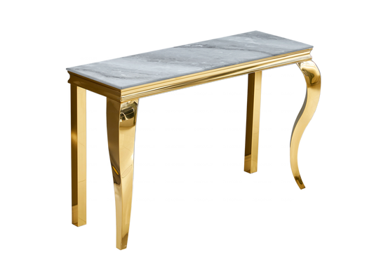 Console d'entrée design marbre gris or – Neo