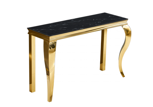 Console d'entrée design marbre noir or – Neo