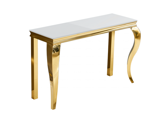 Console d'entrée design verre blanc or – Neo