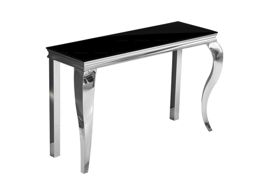 Console d'entrée design verre noir argent – Neo