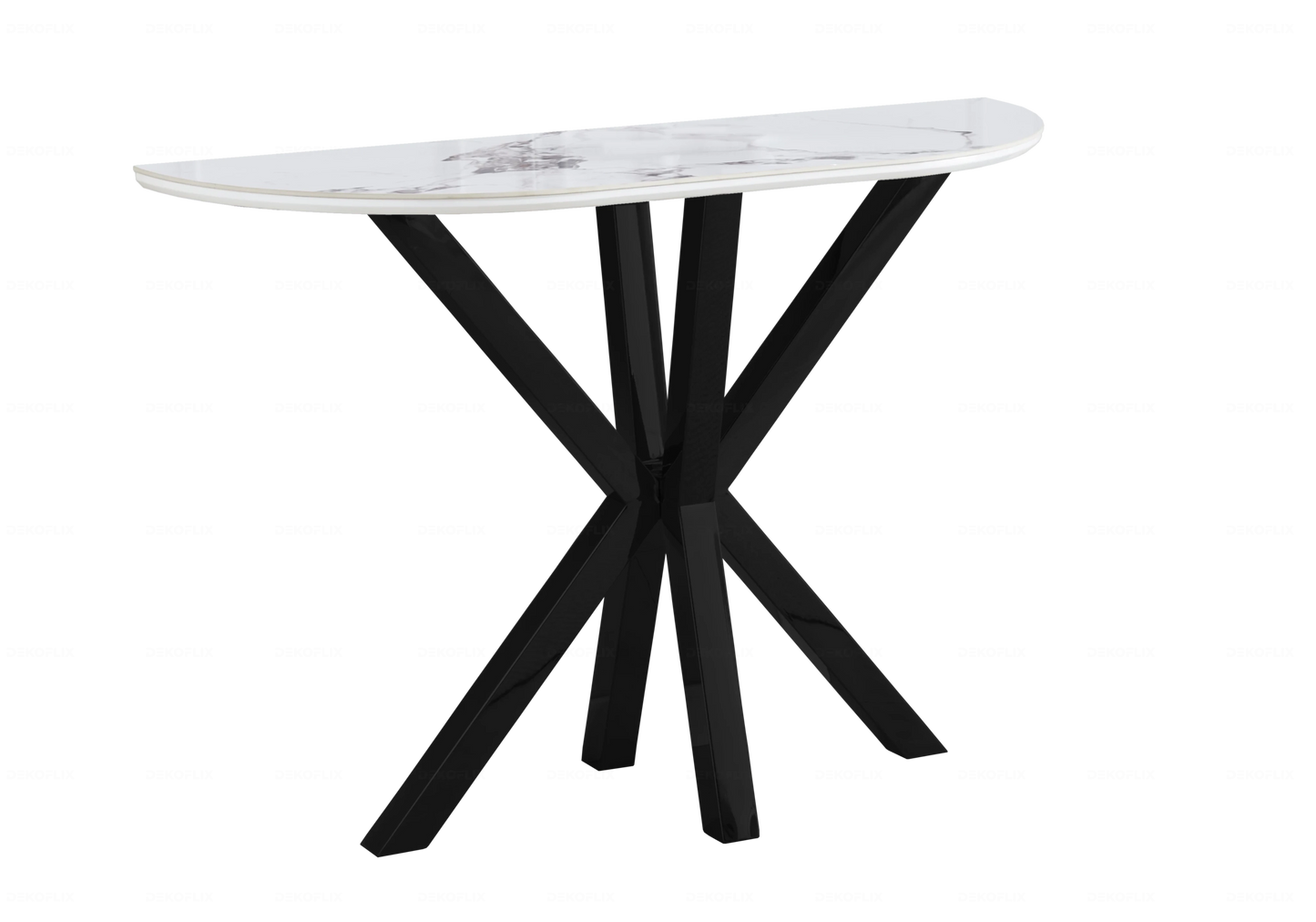 Table Marbre Blanc et Chaises Noires – NORA