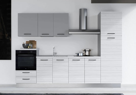 Cuisine Chêne Gris STAR 300cm - Électroménager Inclus DEKOFLIX