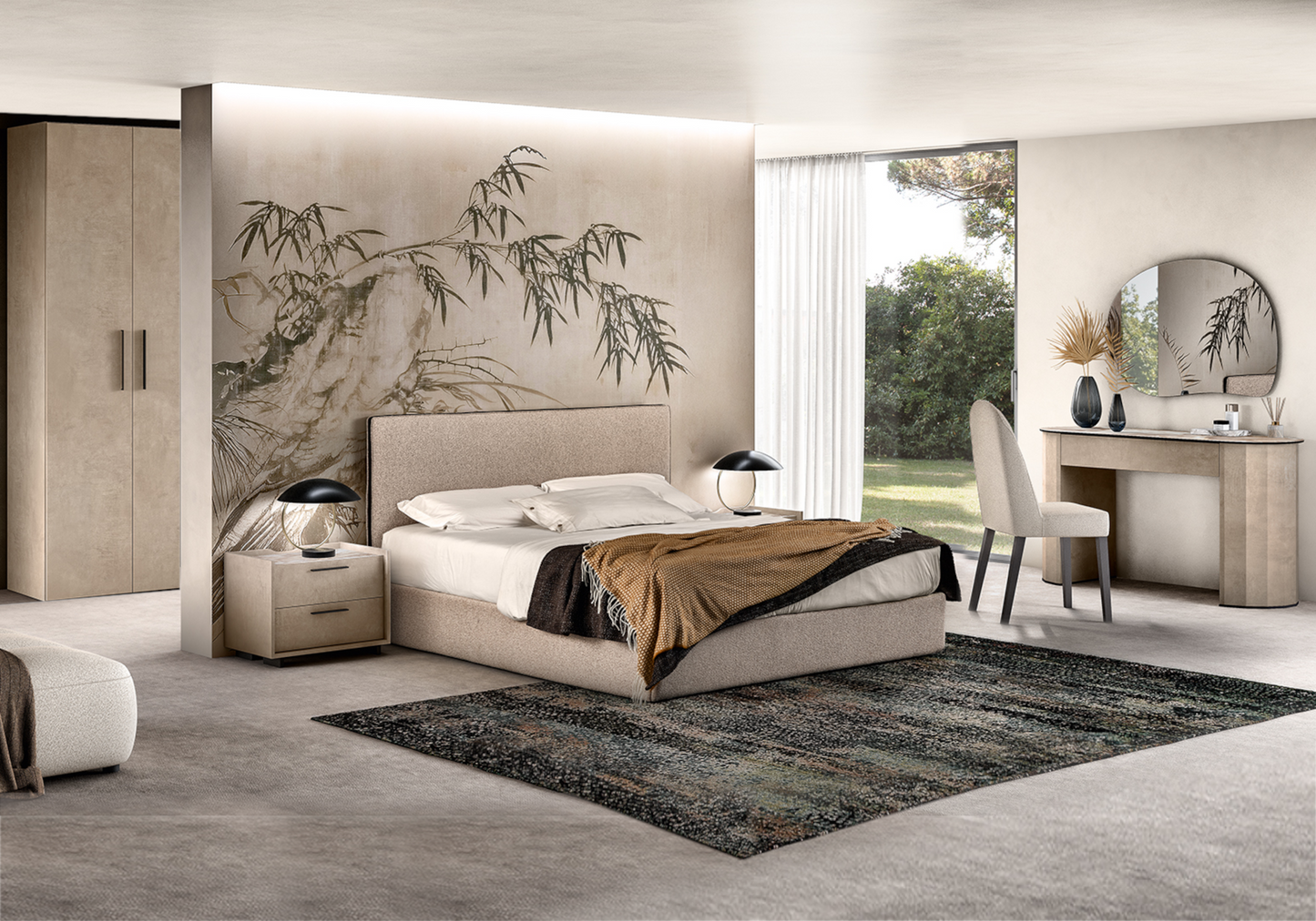 Armoire 2 portes design italien effet pierre - Dune