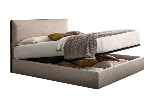 Lit coffre en tissu bouclé design italien – Dune