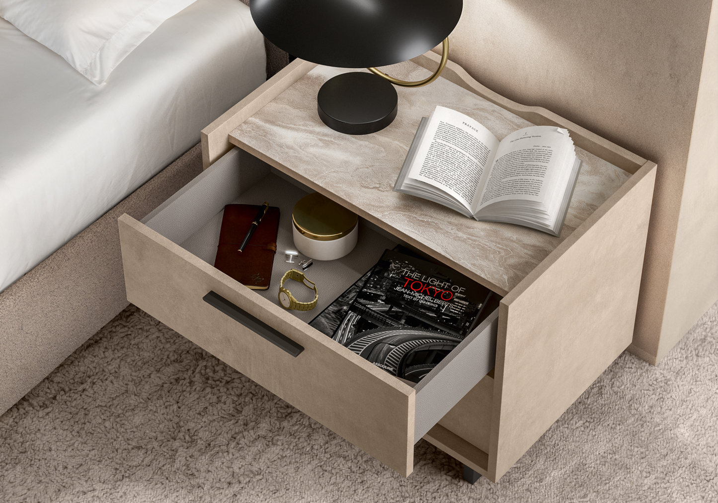 Chambre complète 160x200 avec armoire - Dune