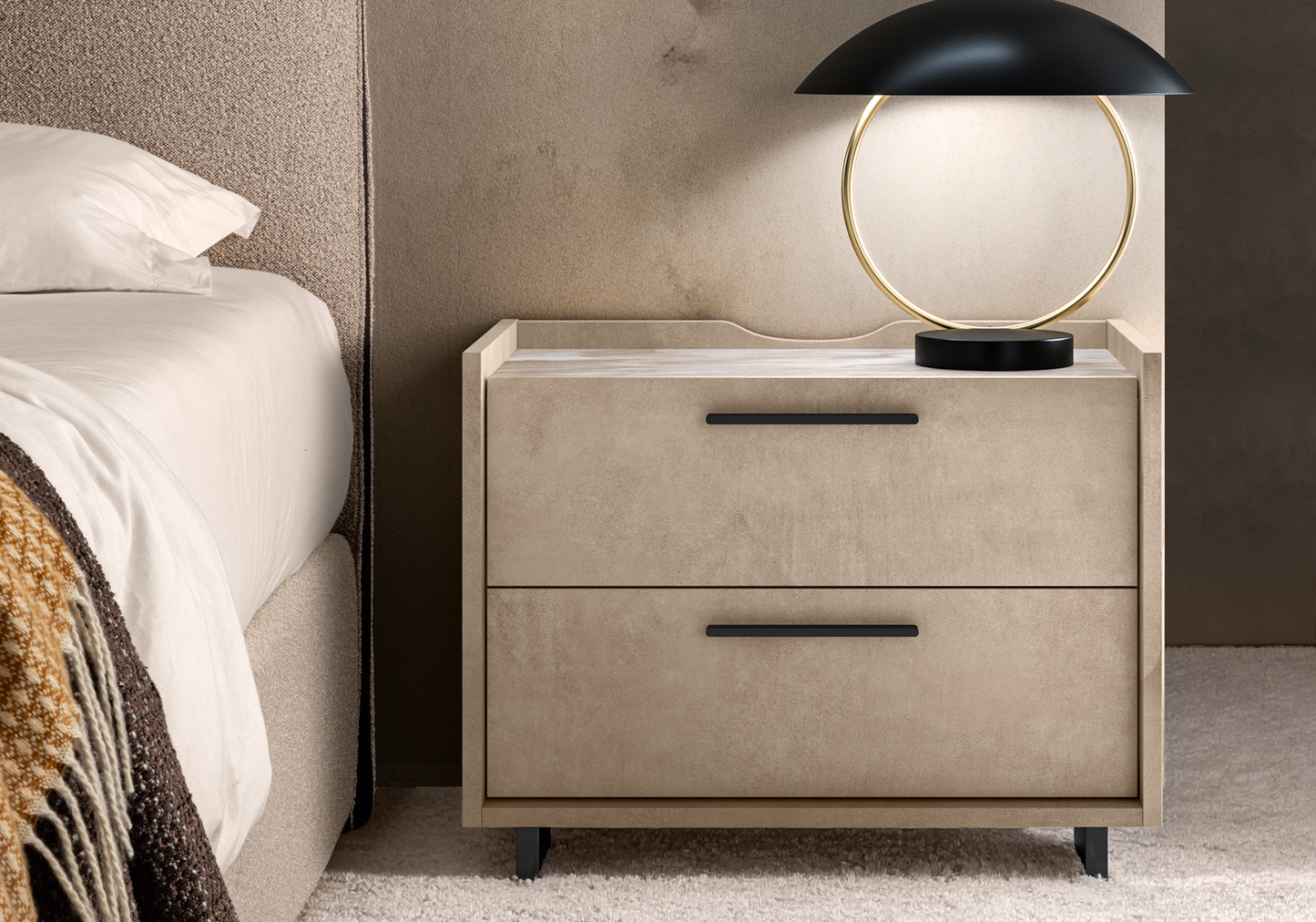 Lit tissu boucle design italien – Dune