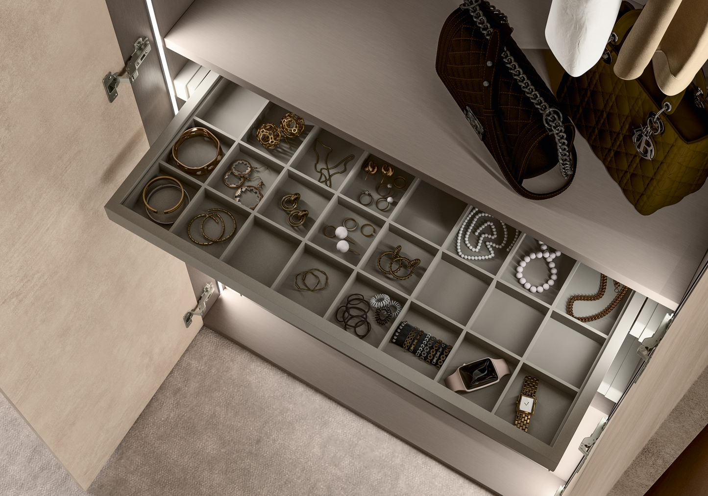 Armoire 2 portes design italien effet pierre - Dune