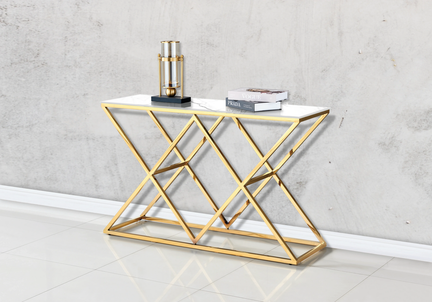 Table a manger dorée marbre blanc design ERLY