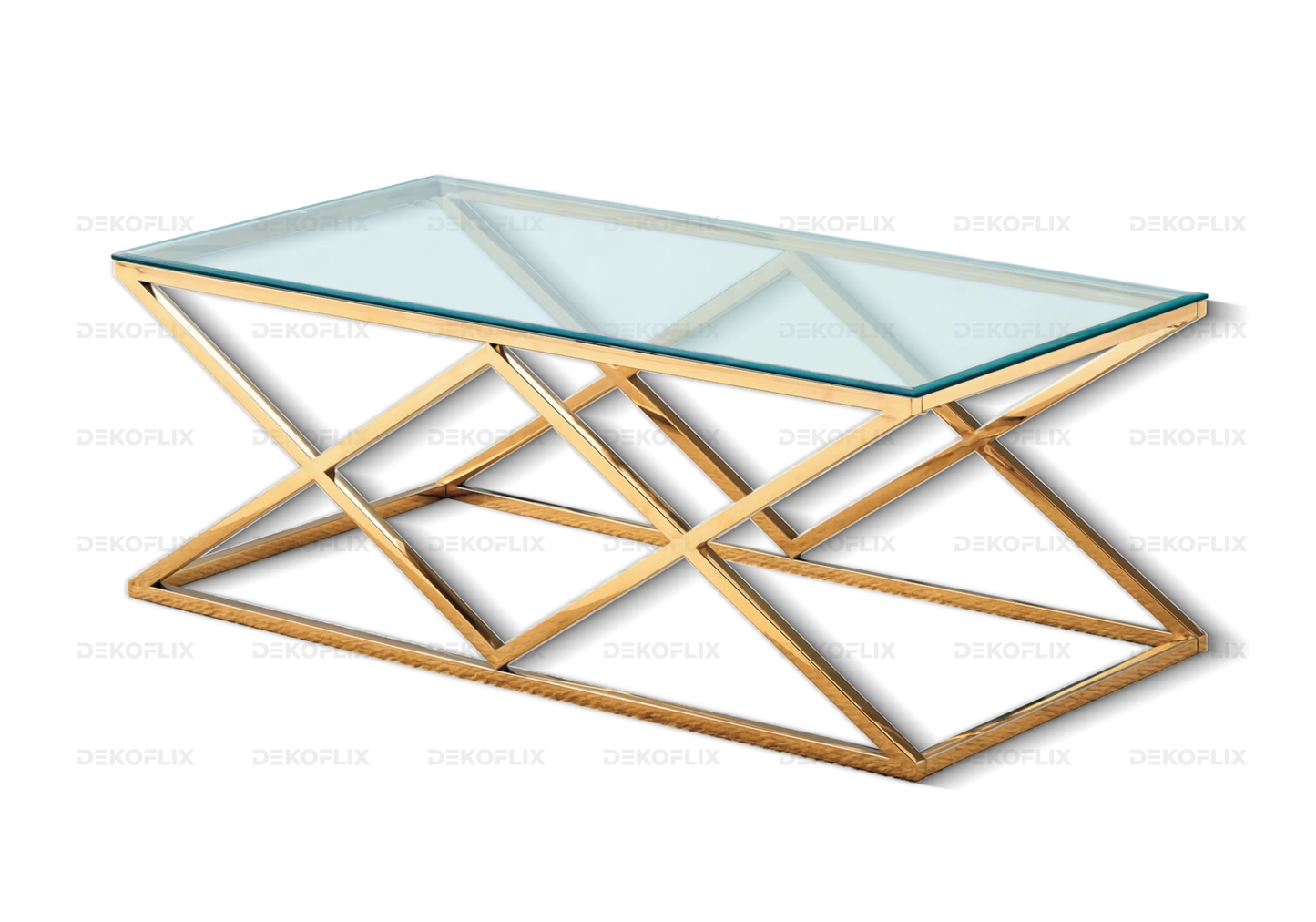 Table a manger dorée en verre design ERLY