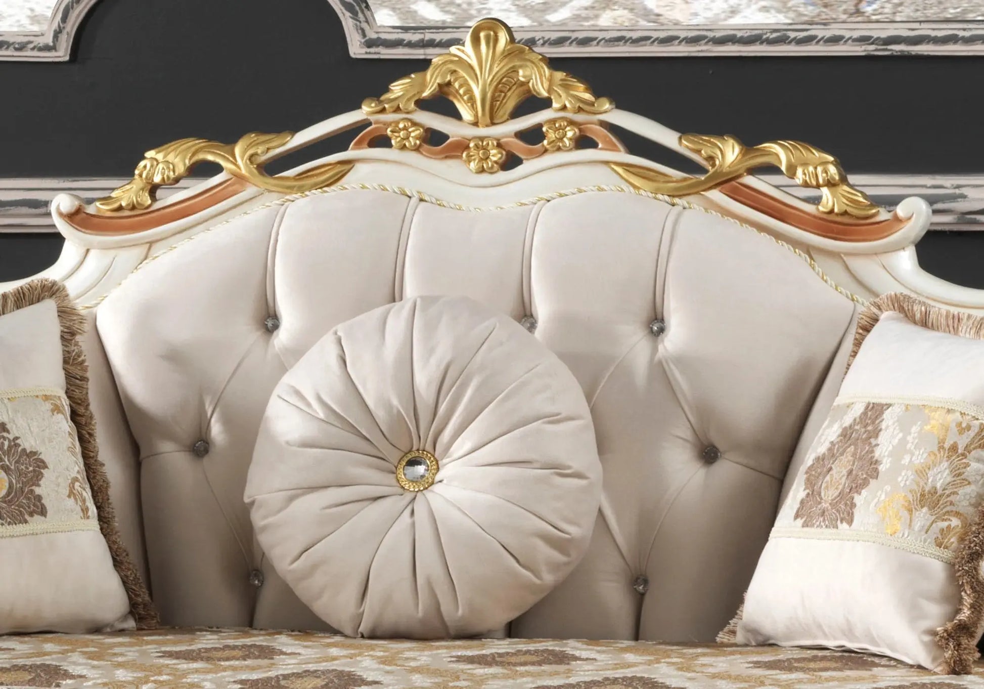 Ensemble canapé baroque beige VENUS kelekci.com