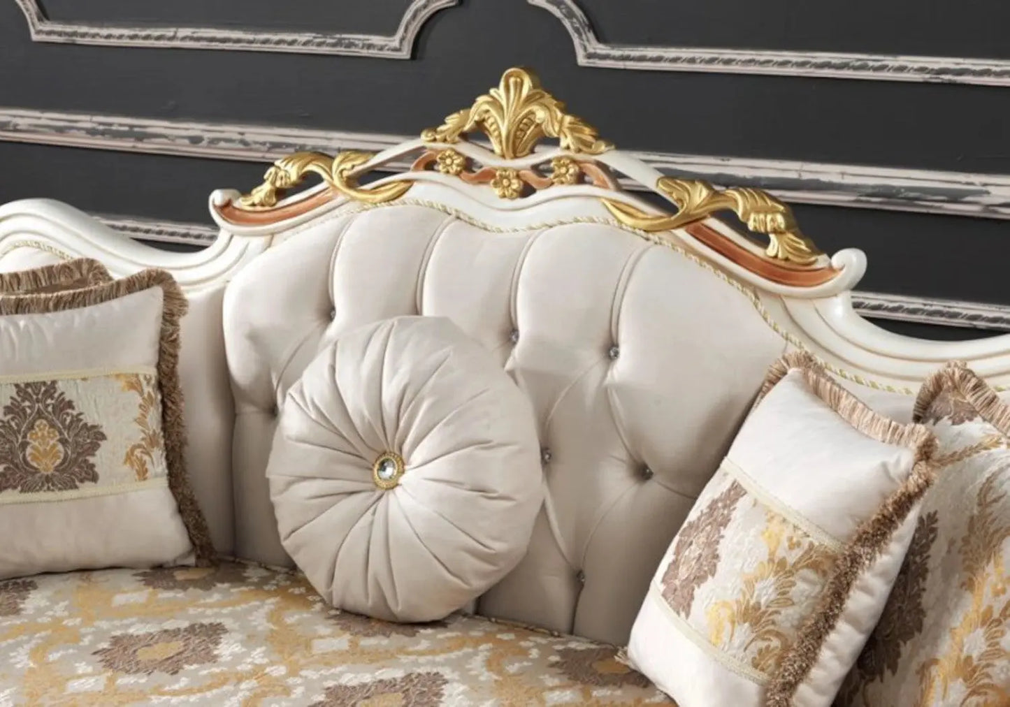 Ensemble canapé baroque beige VENUS kelekci.com