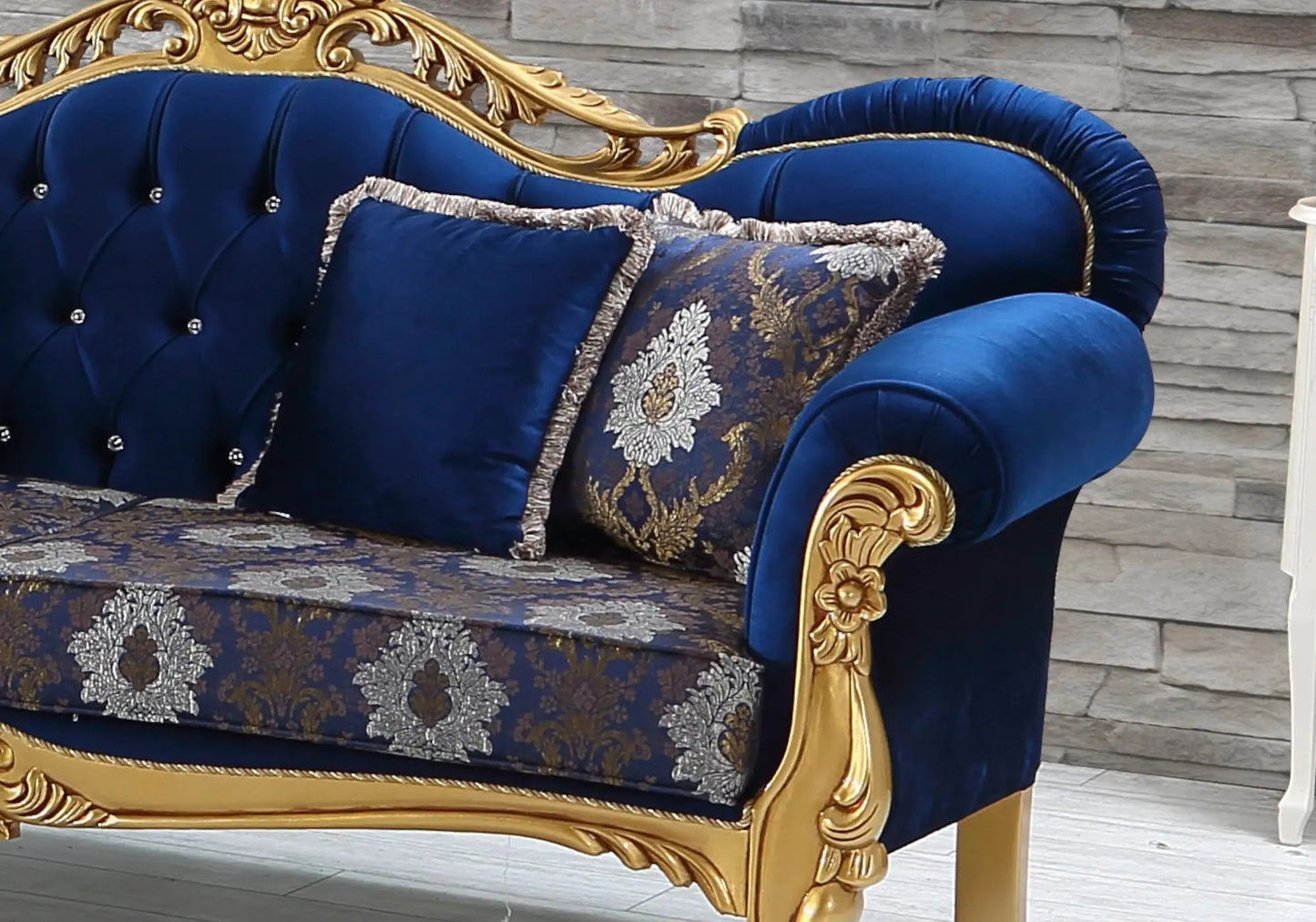 Ensemble canapé baroque blue marine VENUS kelekci.com