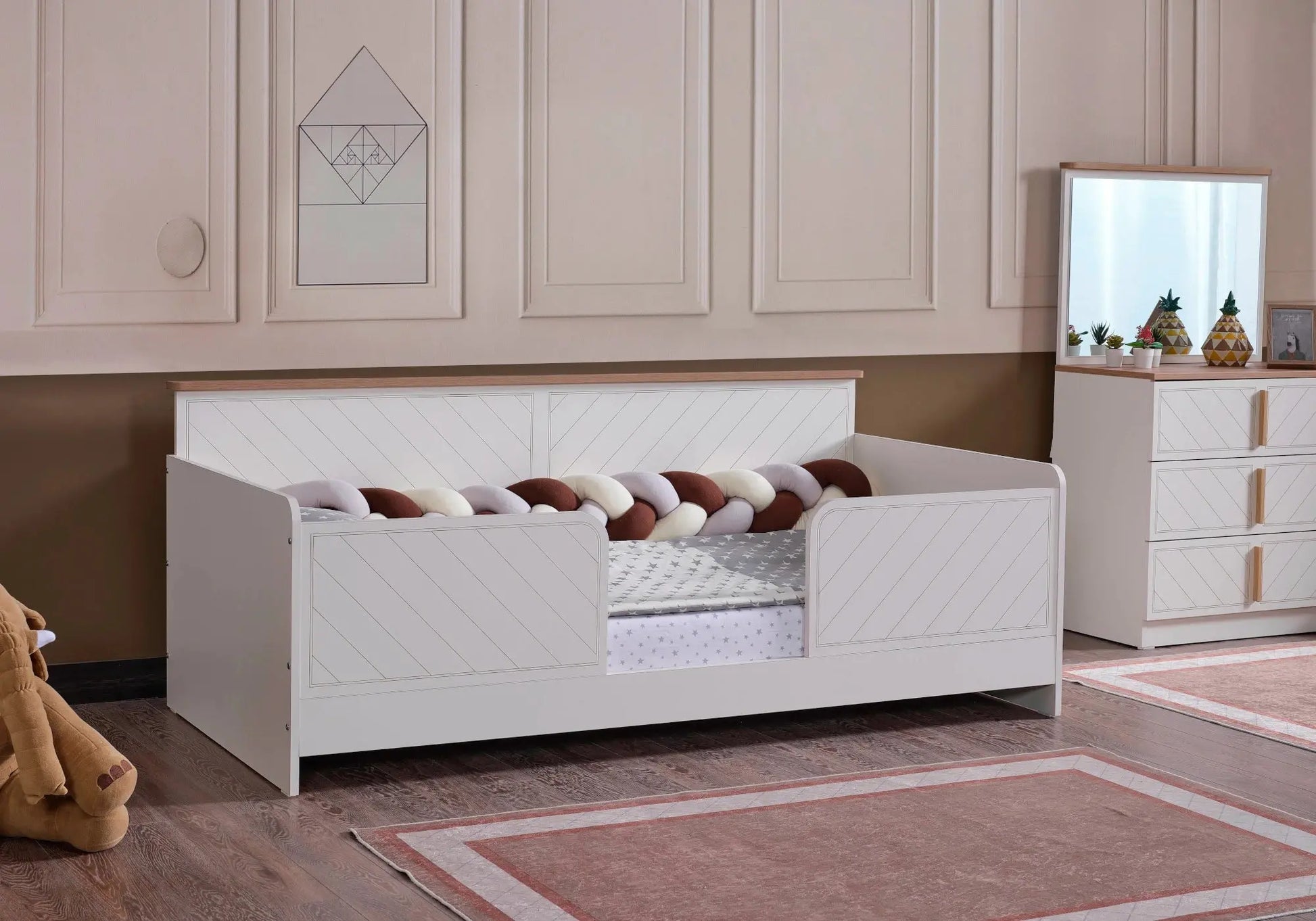 Ensemble chambre bébé Montessori blanc OSCAR kelekci.com