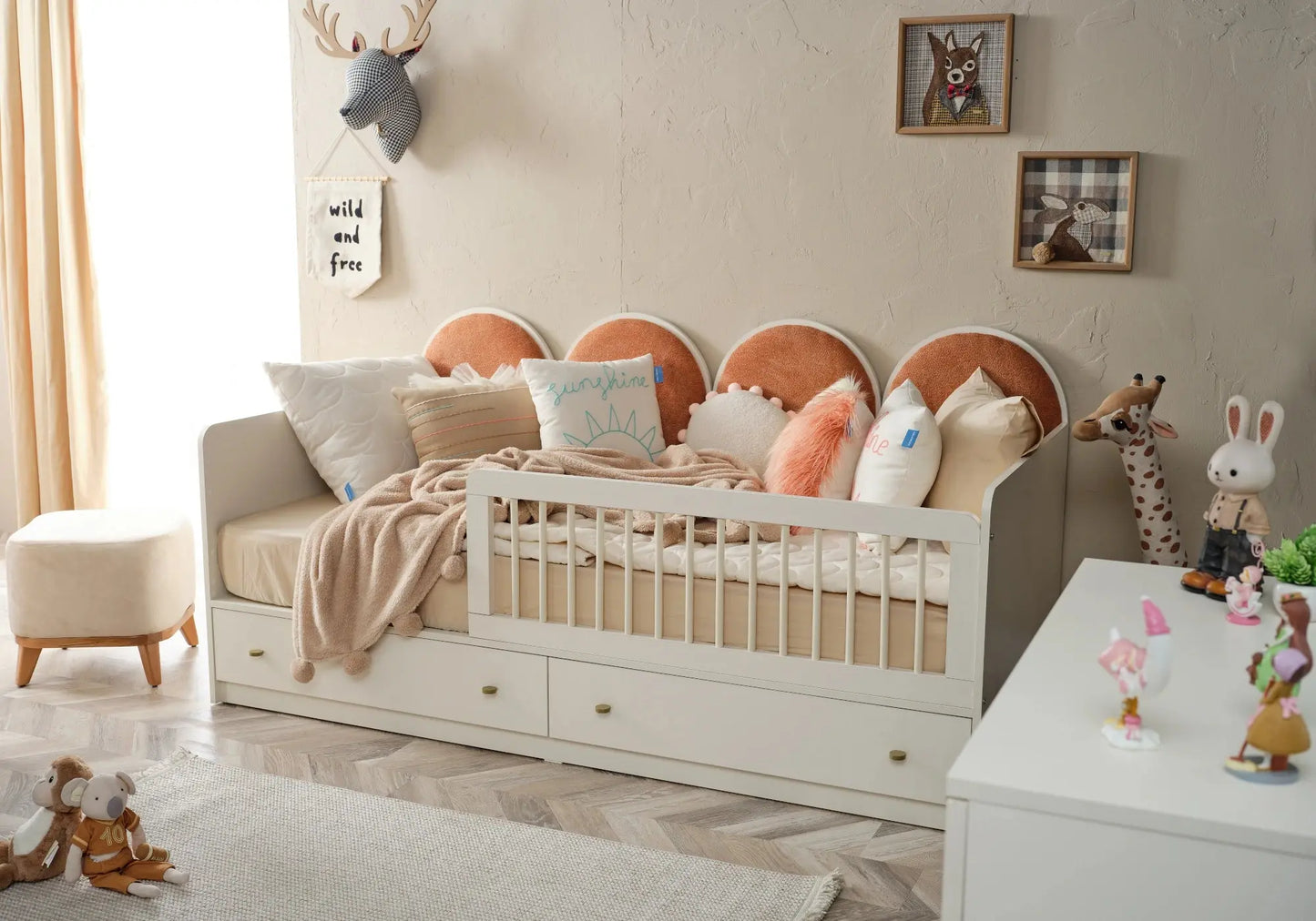 Ensemble chambre bébé Montessori orange LORENA kelekci.com