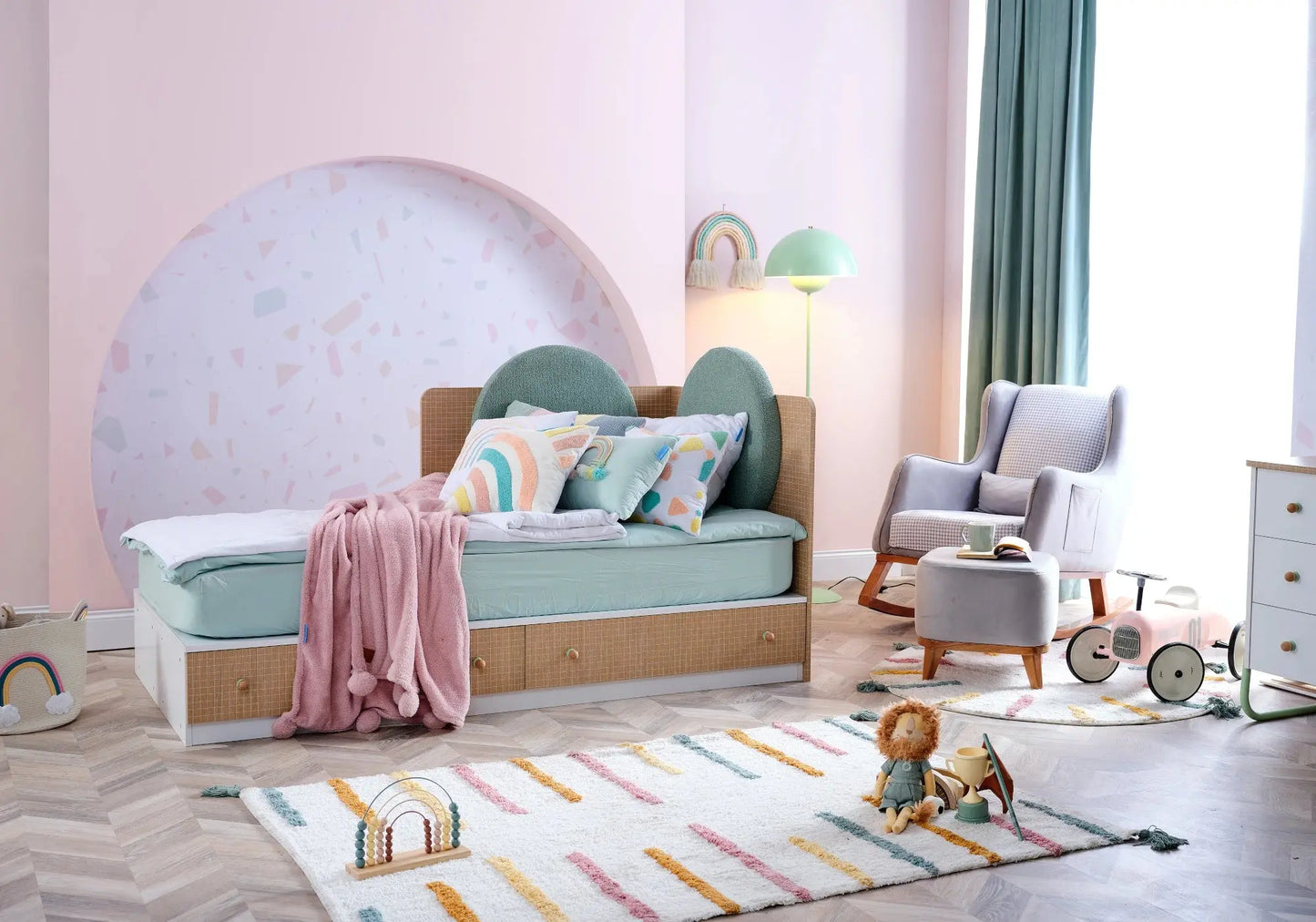 Ensemble chambre bébé Montessori vert JOLLY kelekci.com