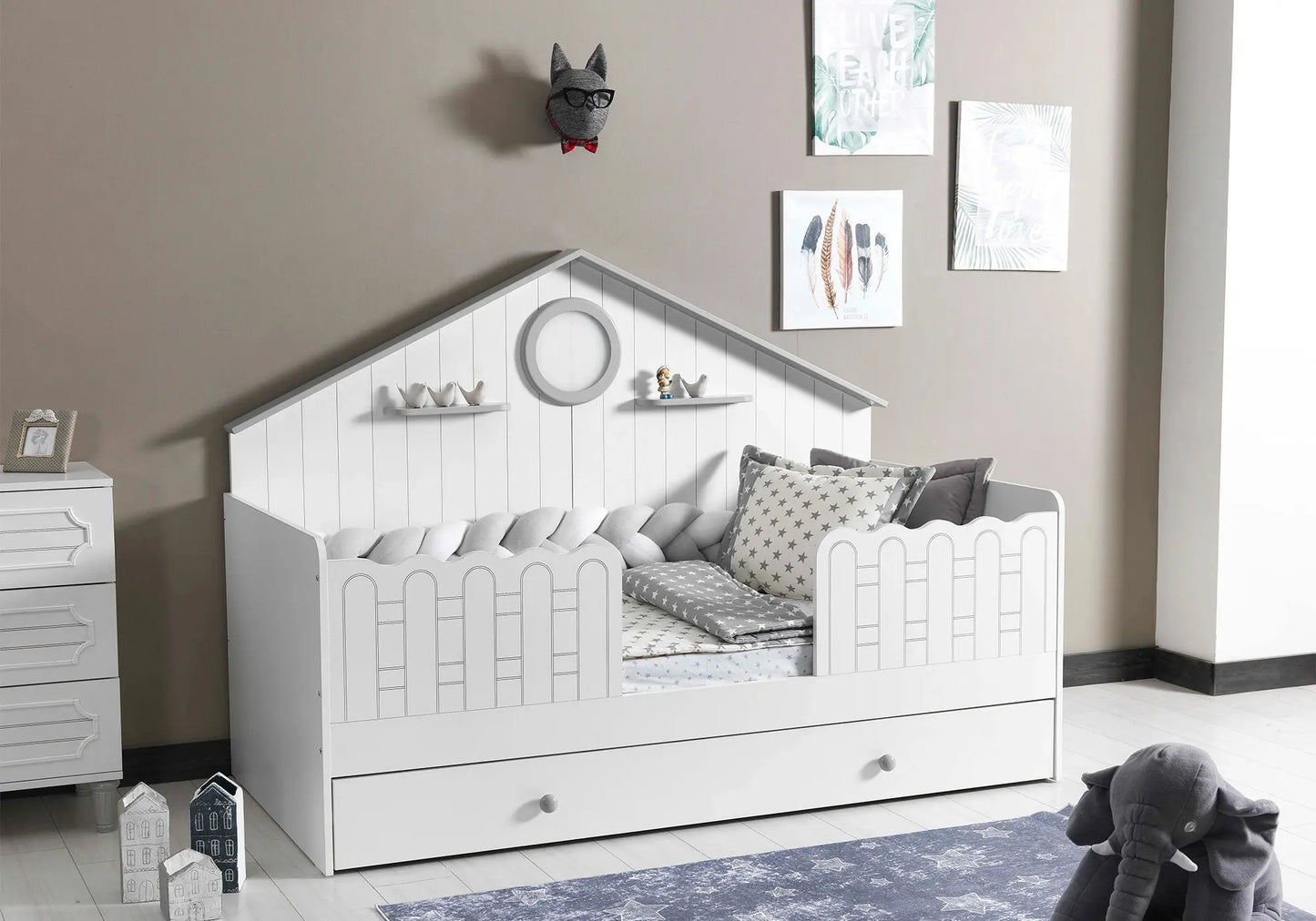 Ensemble chambre bébé fille Montessori gris ALVIN kelekci.com