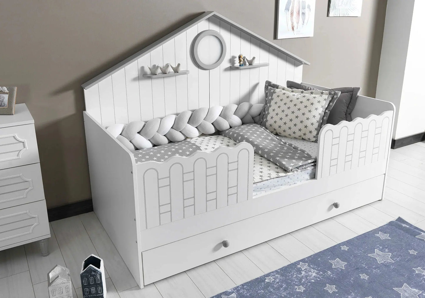 Ensemble chambre bébé fille Montessori gris ALVIN kelekci.com