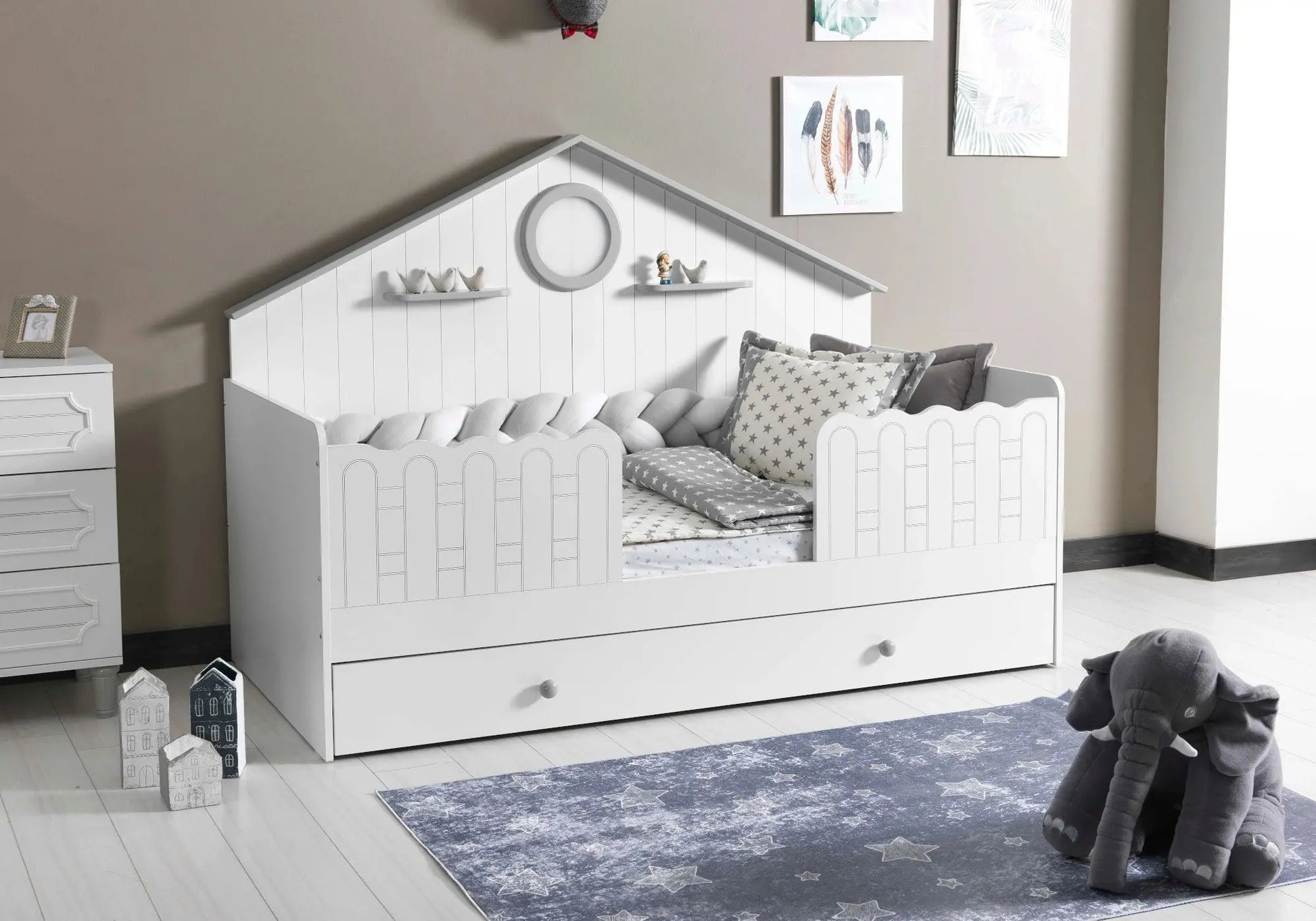 Ensemble chambre bébé fille Montessori gris ALVIN kelekci.com