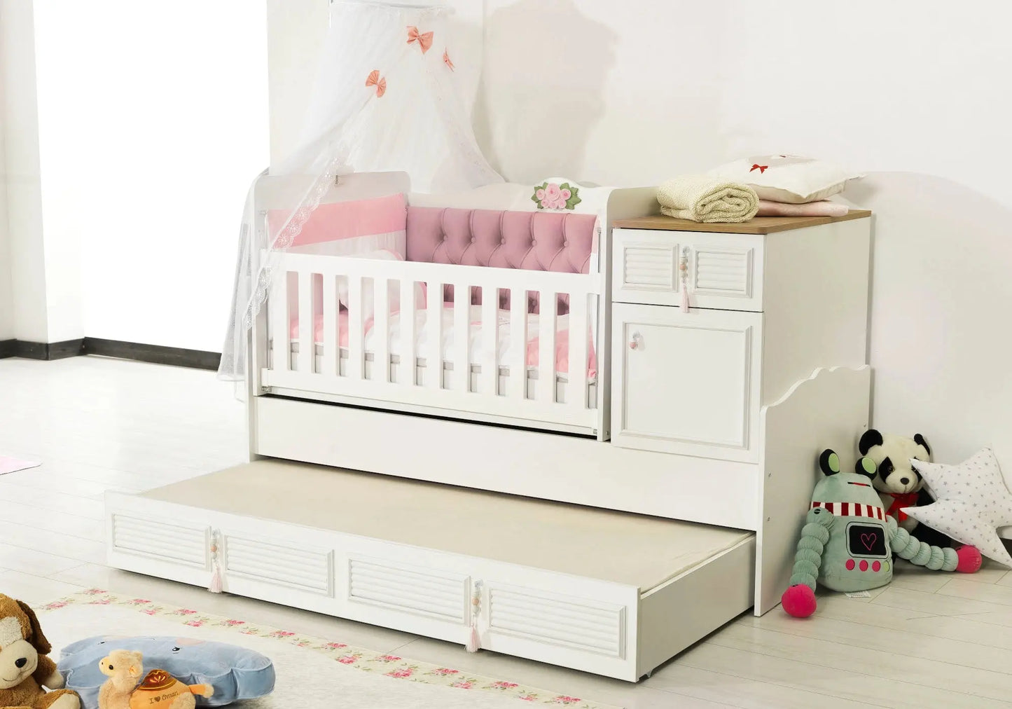 Ensemble chambre bébé rose LUNA kelekci.com