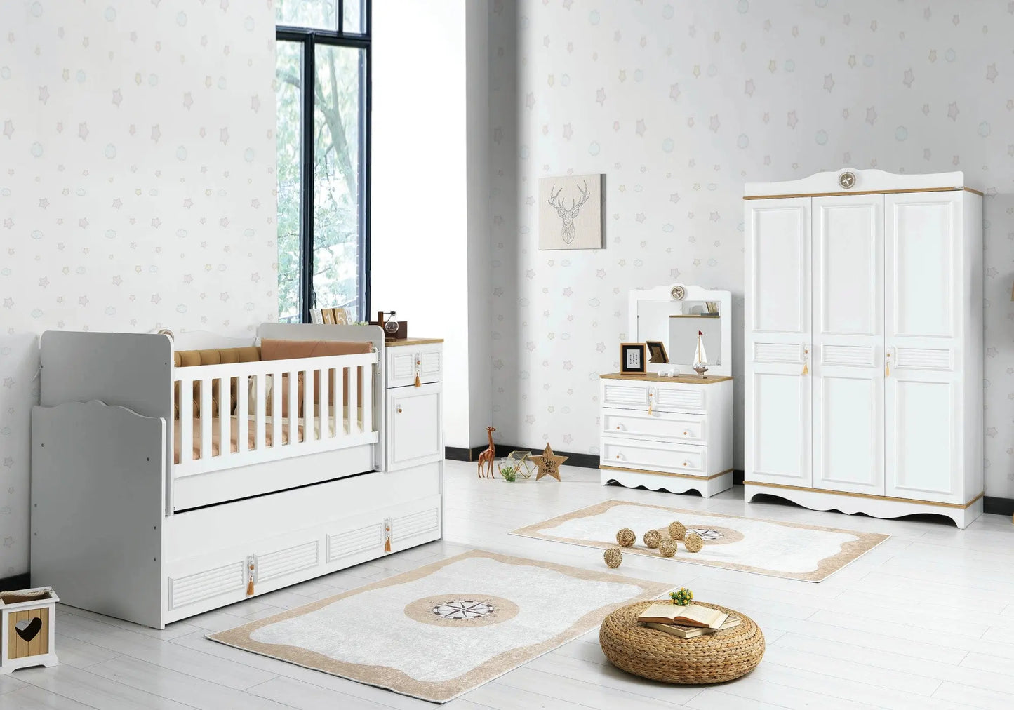 Ensemble chambre bébé rose LUNA : Harmonie de confort et de style