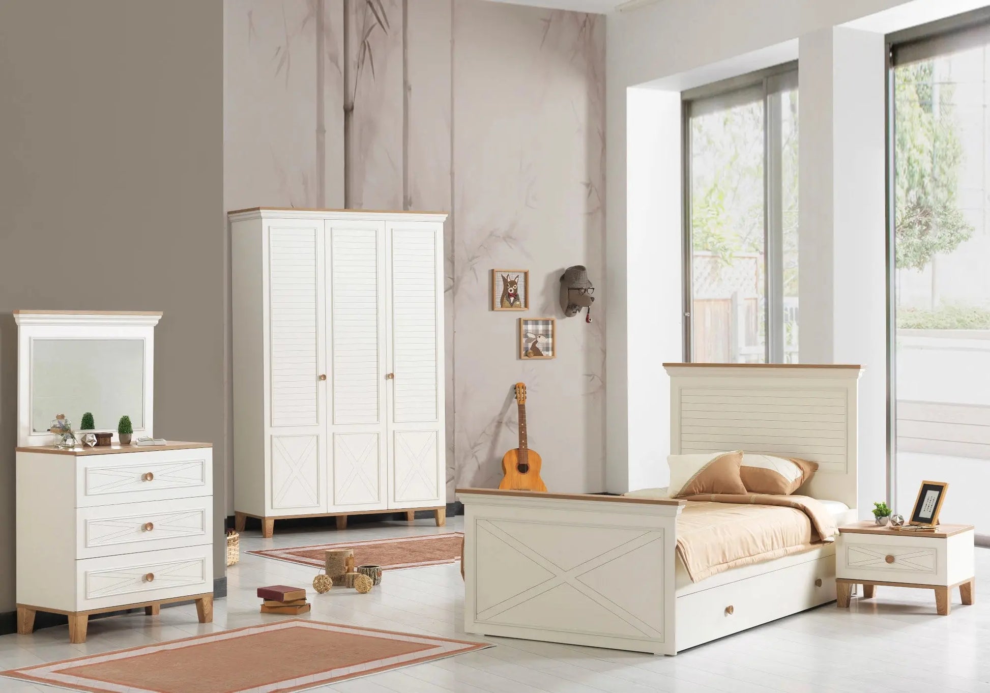 Ensemble complet de chambre moderne beige ATLAS kelekci.com