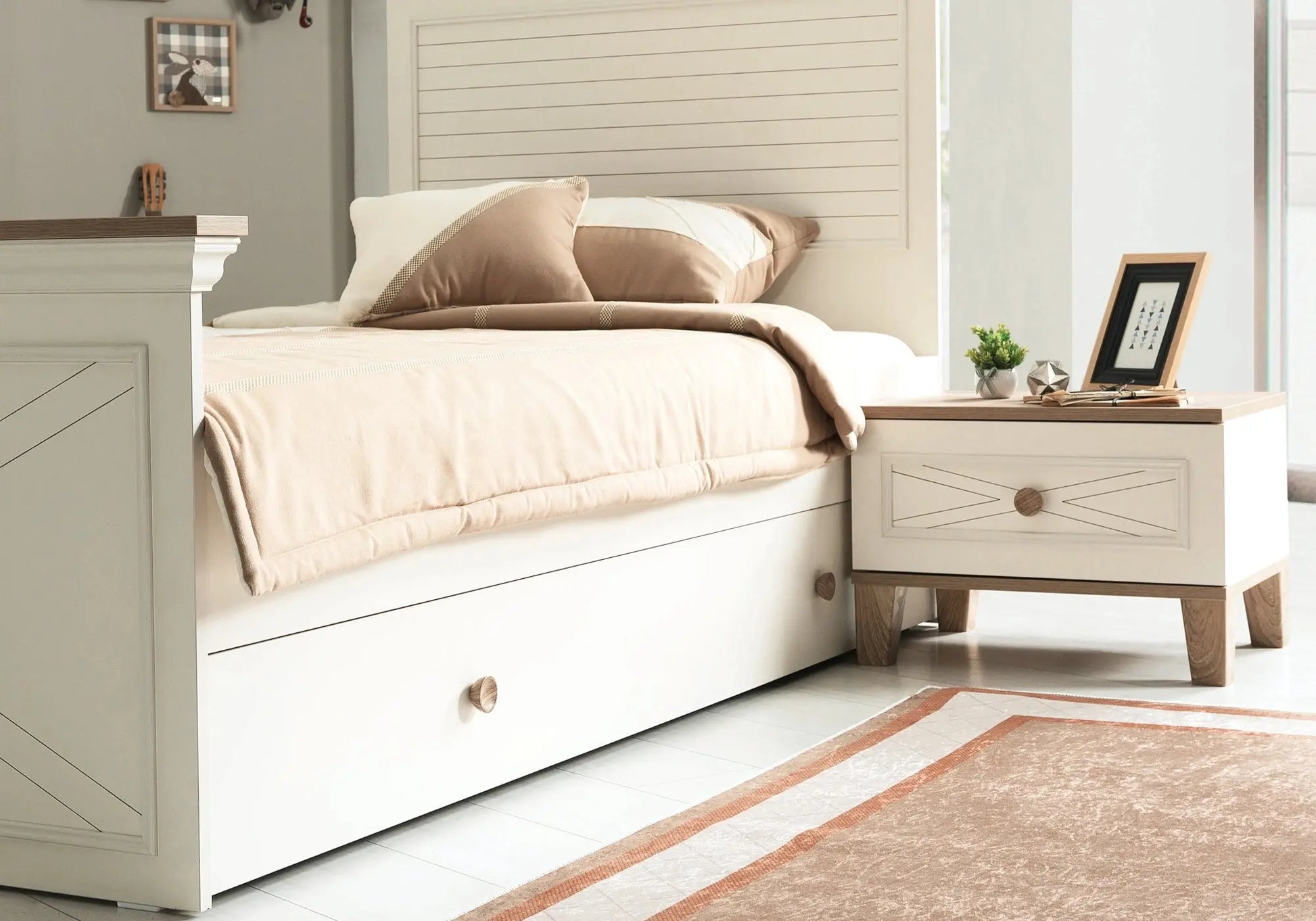 Ensemble complet de chambre moderne beige ATLAS kelekci.com