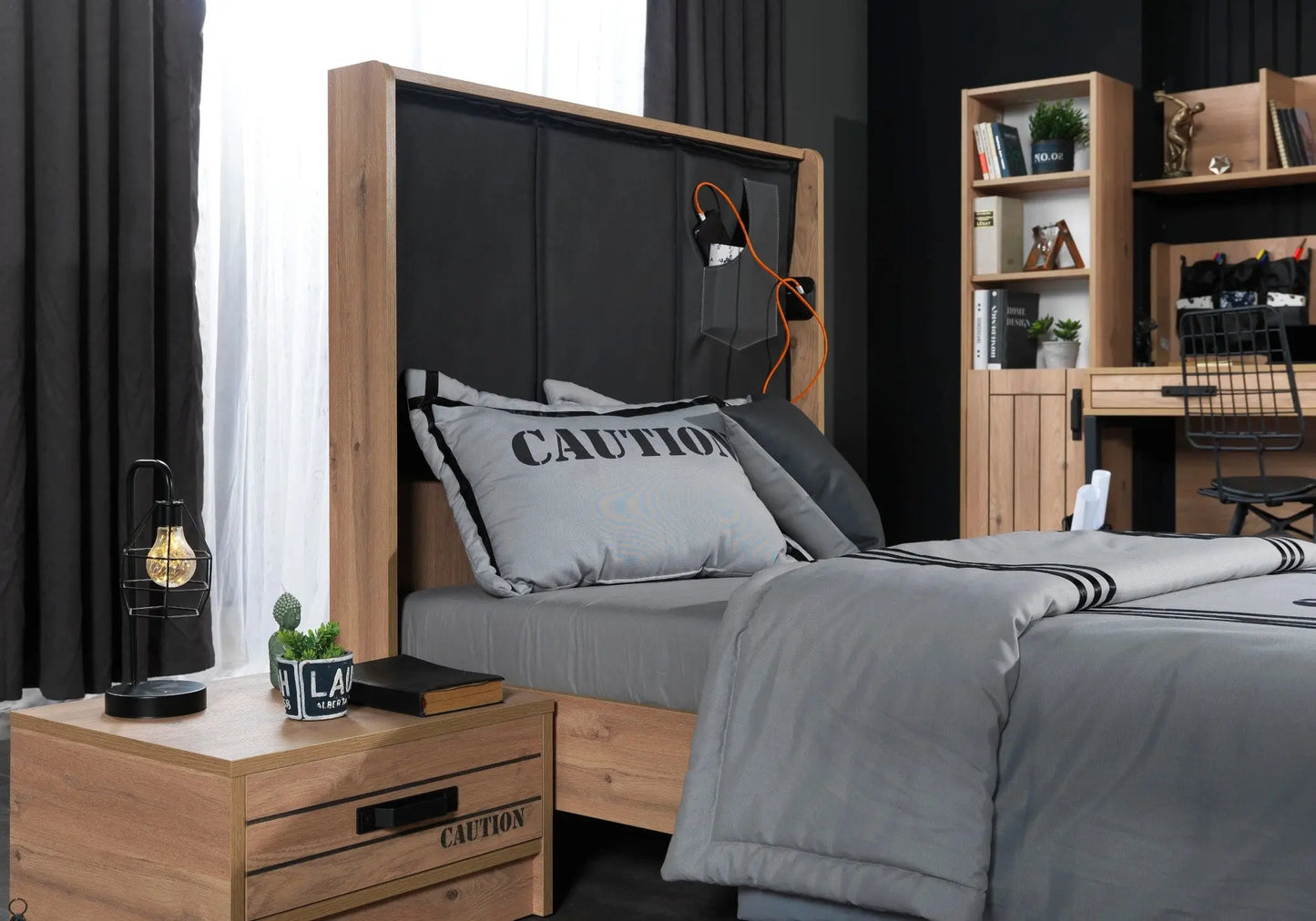 Ensemble complet de chambre moderne chêne DARK kelekci.com