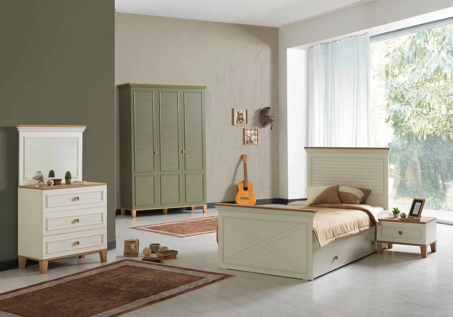 Ensemble complet de chambre moderne vert ATLAS kelekci.com