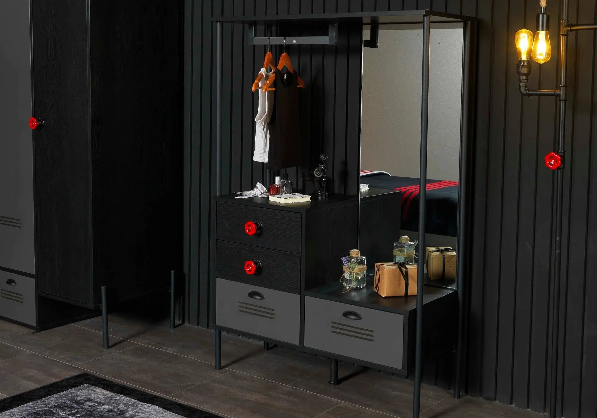 Ensemble complet de chambre pour adolescent noir VALVE DEKOFLIX