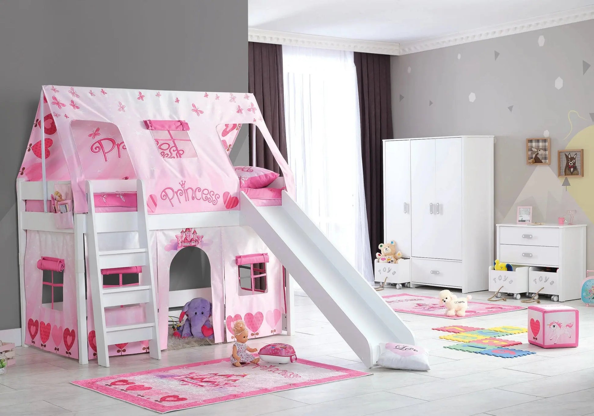 Chambre enfant My World Princess MAX – Élégance et organisation dans un espace moderne et fonctionnel