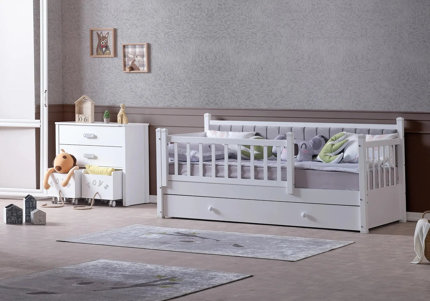 Ensemble de chambre enfant montessori gris SOHO KOALA kelekci.com