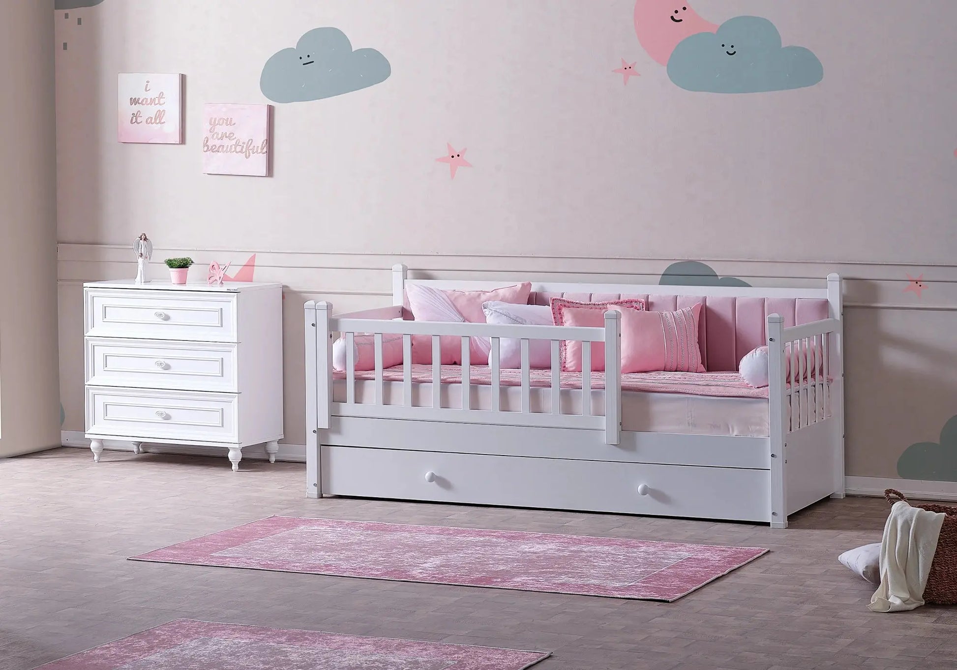 Ensemble de chambre enfant montessori rose SOHO QUEEN kelekci.com