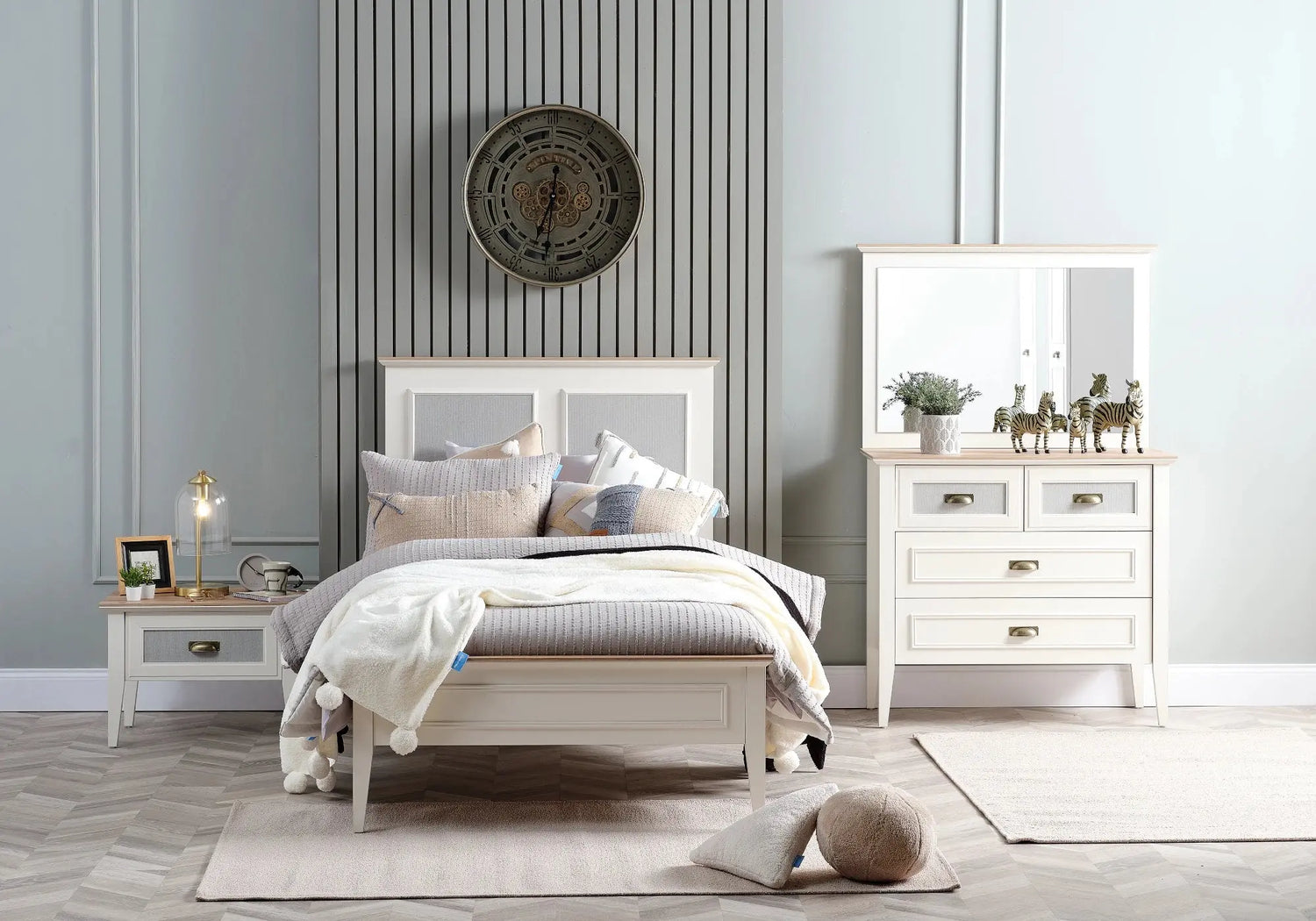 Chambre jeune moderne blanc ODESSA avec rangement optimisé