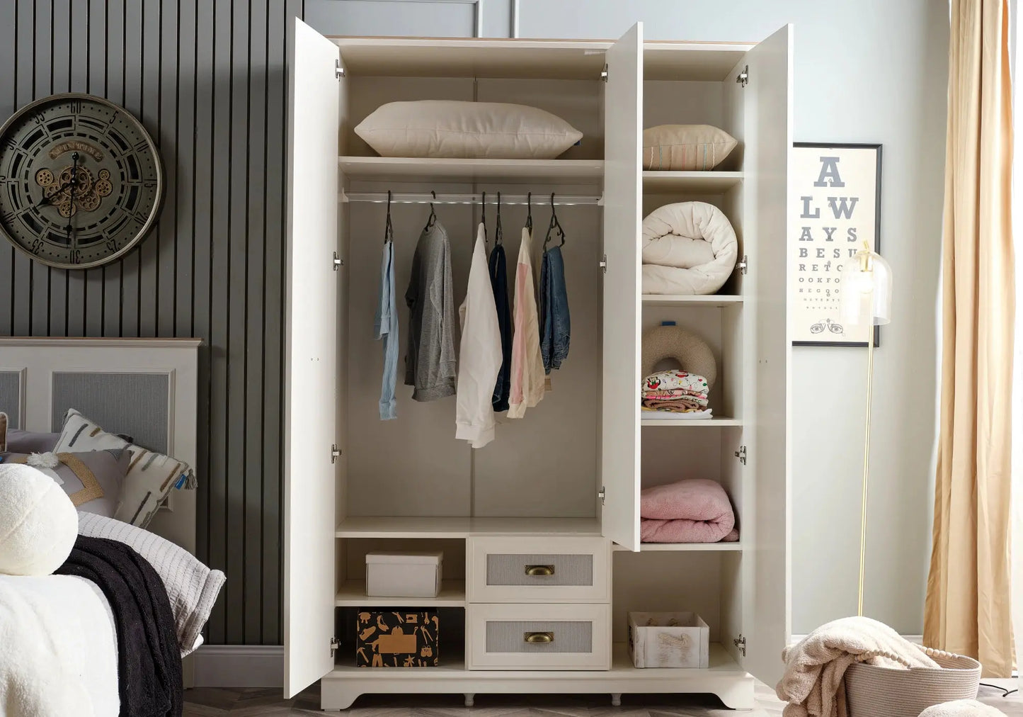 Ensemble de chambre jeune moderne blanc ODESSA kelekci.com