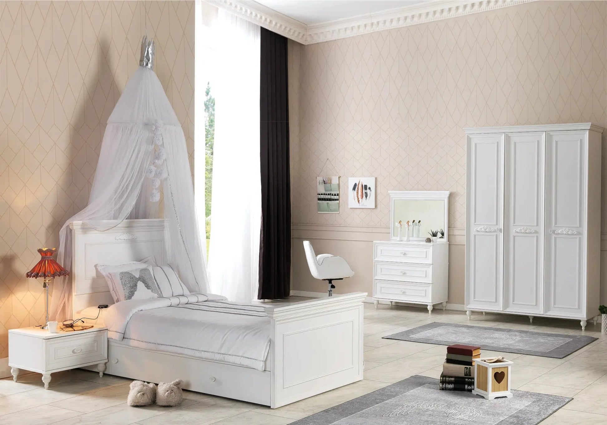 Ensemble de chambre pour jeune moderne blanc ANGEL kelekci.com