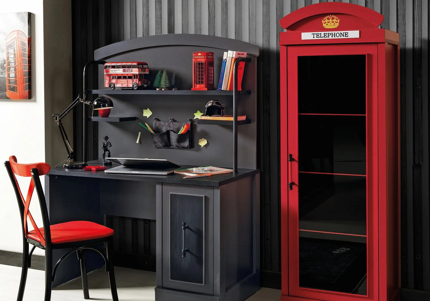 Ensemble de chambre pour jeune rouge LONDON kelekci.com