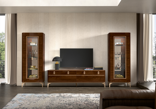 Meuble TV 195 cm avec vitrines – Eva