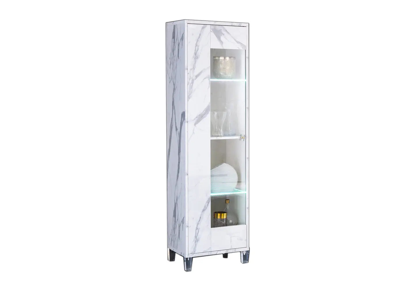 Ensemble meuble tv marbre blanc ELSA Made in Italy