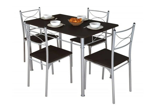 Ensemble table 4 chaises wengé IDIL New Design