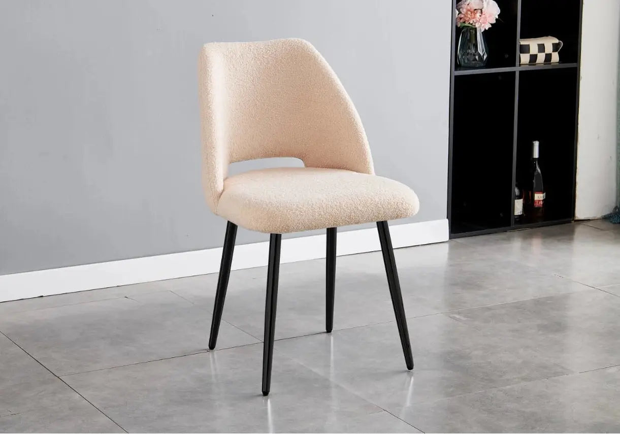 Ensemble table chaise noire marbre beige LYLY New Design